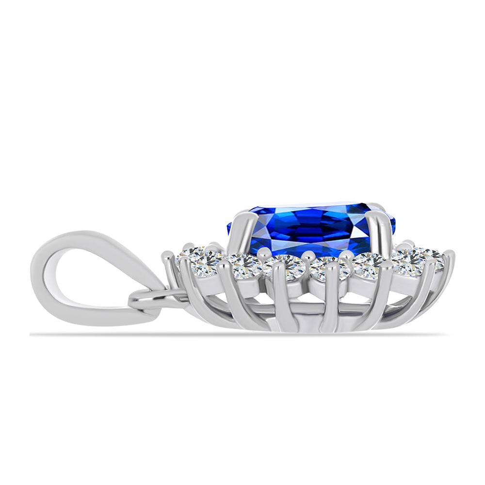 schmuckgarnitur aus Silber mit australischem blauem Saphir und weißem Topas