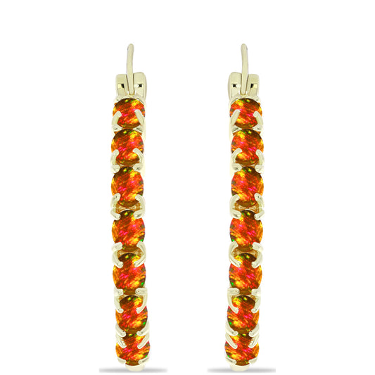 Goldplattierte Silberohrringe mit amerikanischem Feueropal