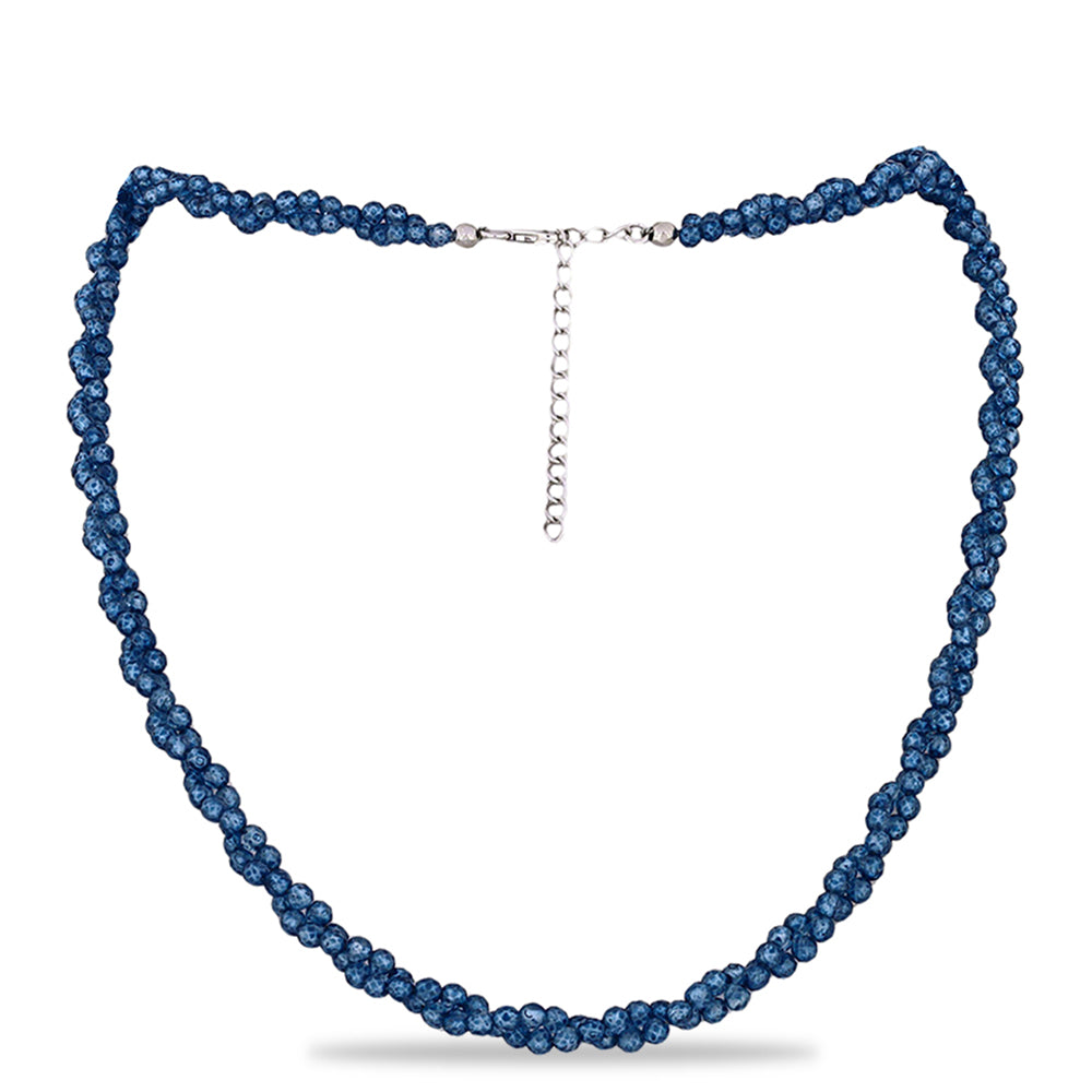 Nugget Halskette mit londonblauem Topas 1