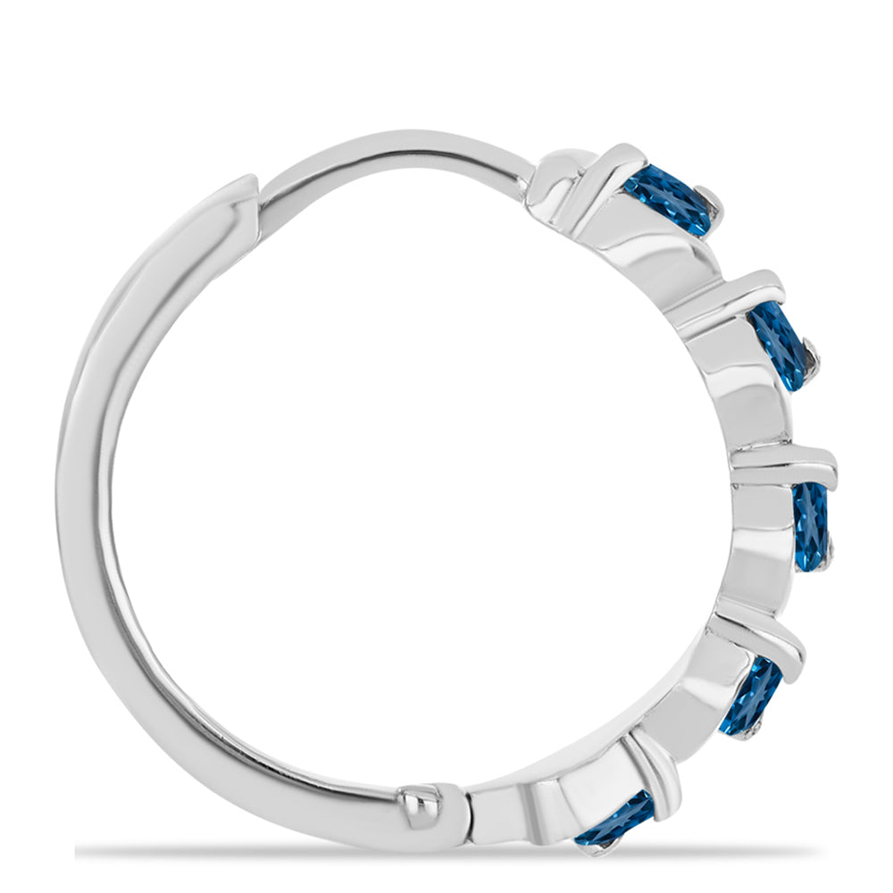 Silberohrringe mit londonblauem Topas