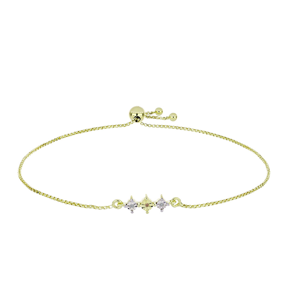 Goldplattiertes Silberarmband mit Champagner-Diamant und weißem Diamant 1
