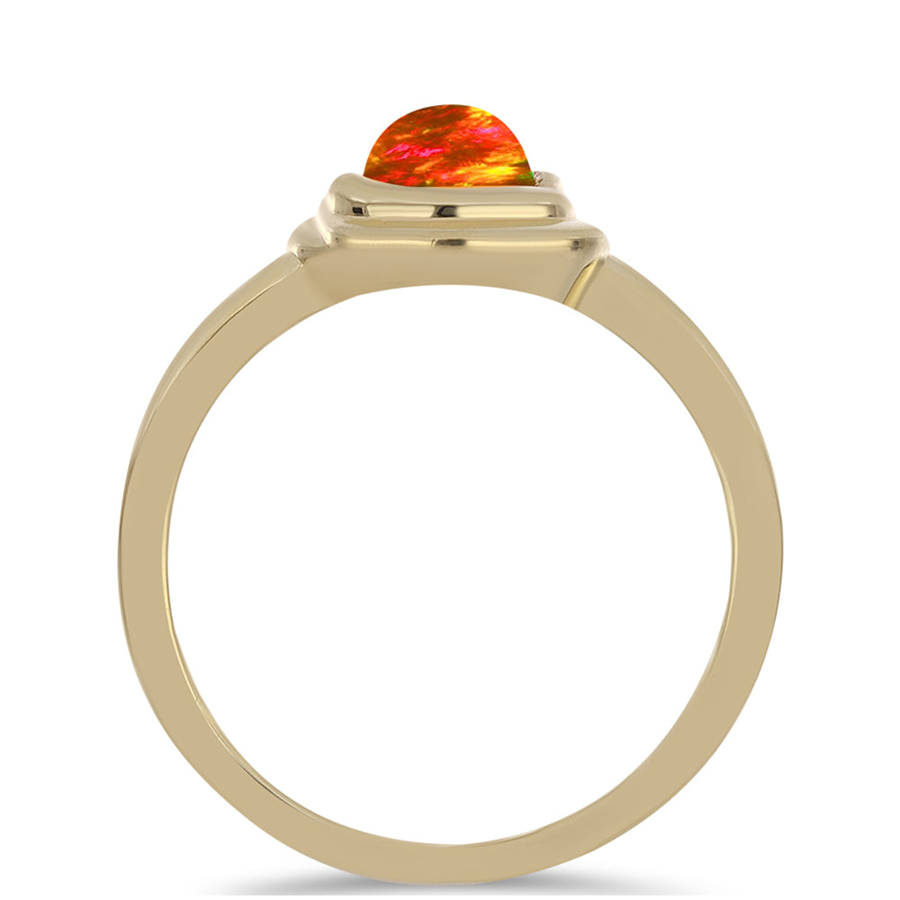 Goldplattierter Silberring mit amerikanischem Feueropal