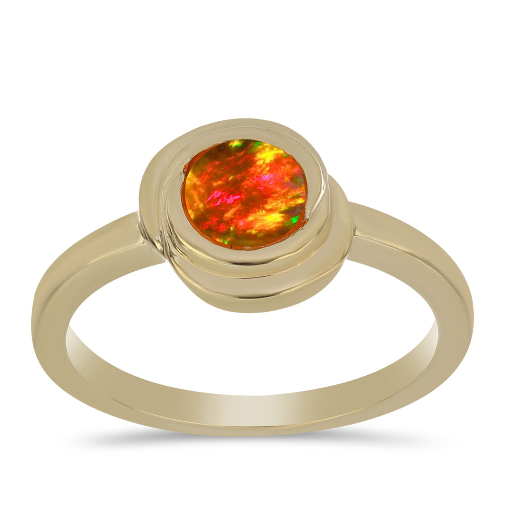 Goldplattierter Silberring mit amerikanischem Feueropal