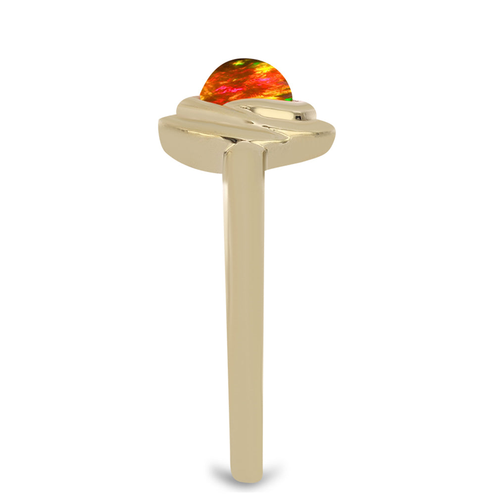 Goldplattierter Silberring mit amerikanischem Feueropal