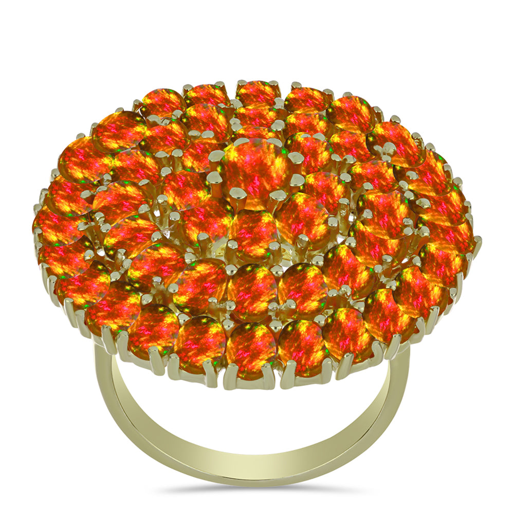 Goldplattierter Silberring mit amerikanischem Feueropal