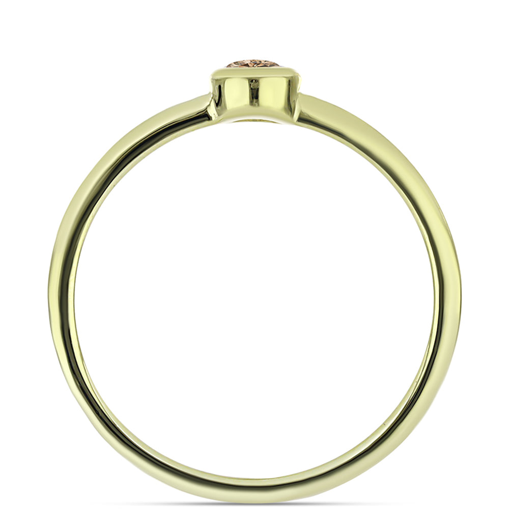 Goldplattierter Silberring mit Champagner-Diamant 2