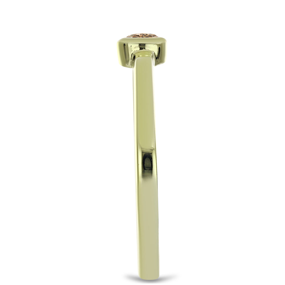 Goldplattierter Silberring mit Champagner-Diamant 4