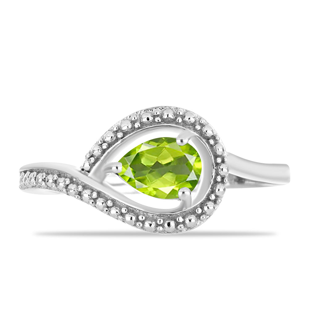 Silberring mit Peridot aus Changbai