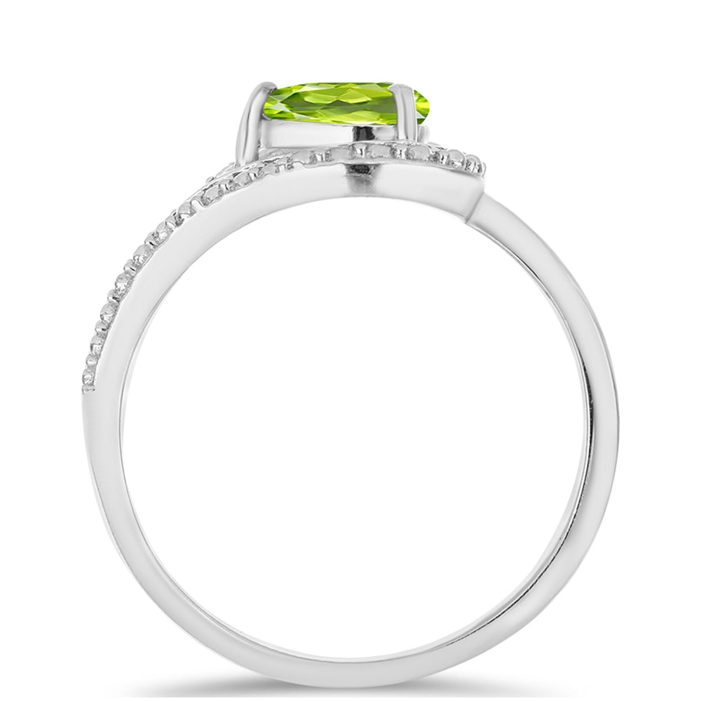 Silberring mit Peridot aus Changbai