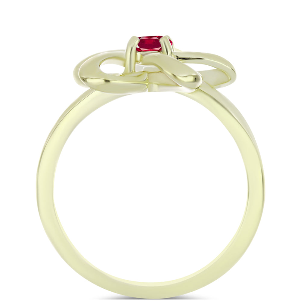 Goldplattierter Silberring mit Rubin aus Madagaskar