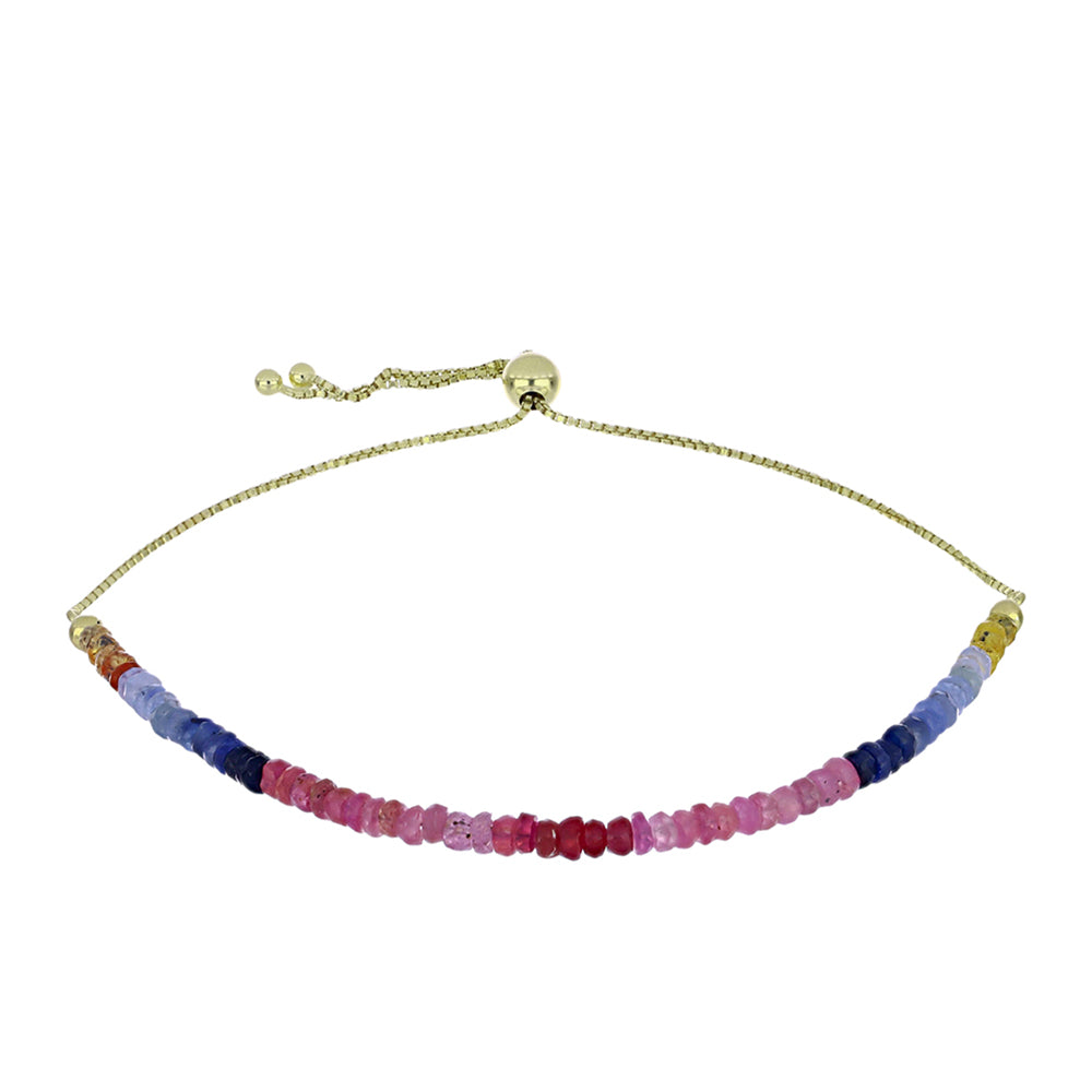 Goldplattiertes Silberarmband mit regenbogenfarbenem Rosebery Saphir 1