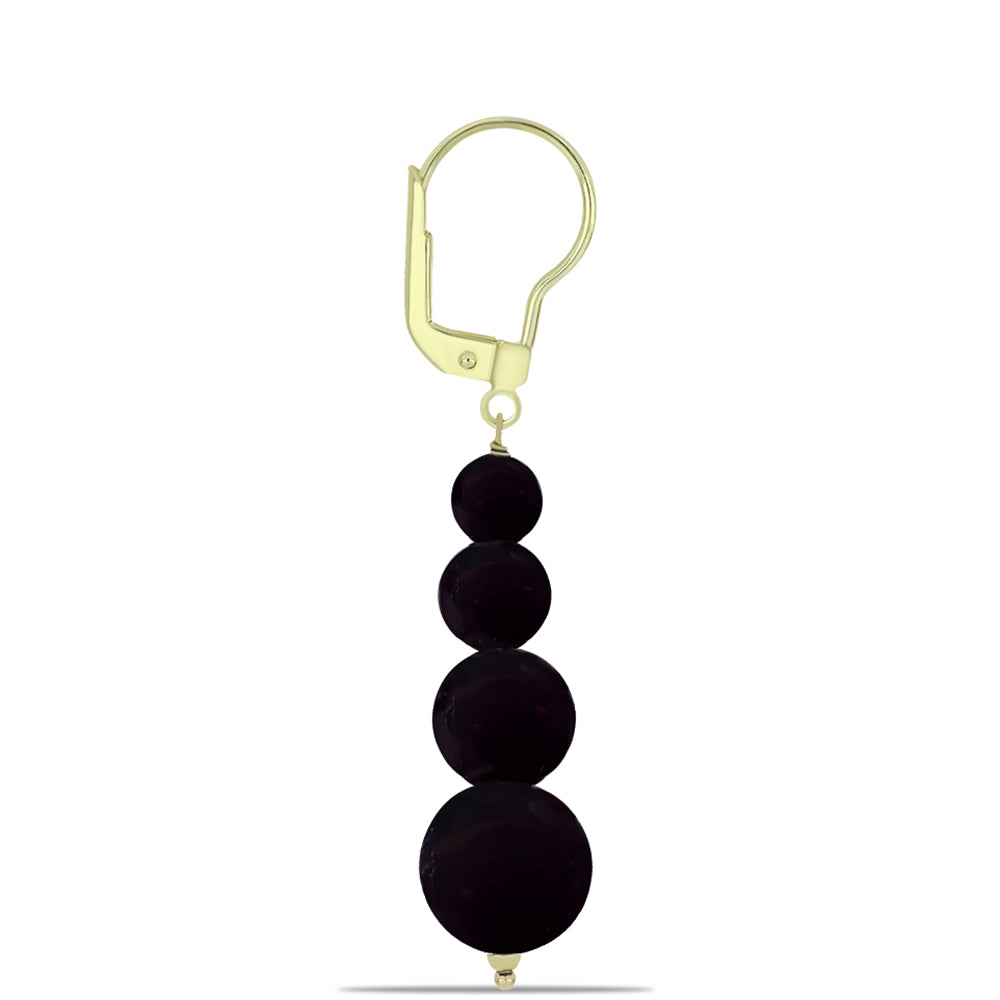 Goldplattierte Silberohrringe mit schwarzem Onyx aus Suwar 2