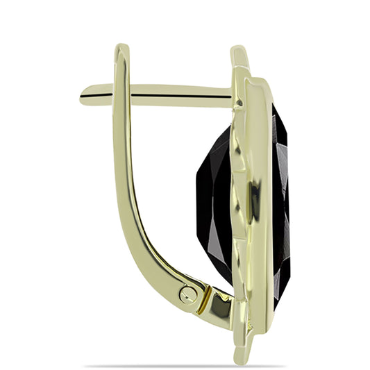 Goldplattierte Silberohrringe mit schwarzem Onyx aus Suwar