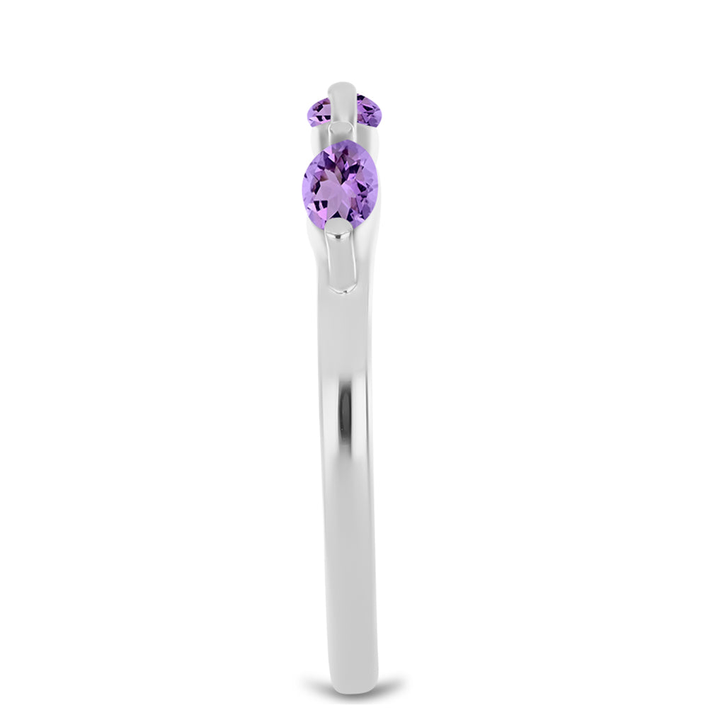 Silberring mit Rose De France Amethyst