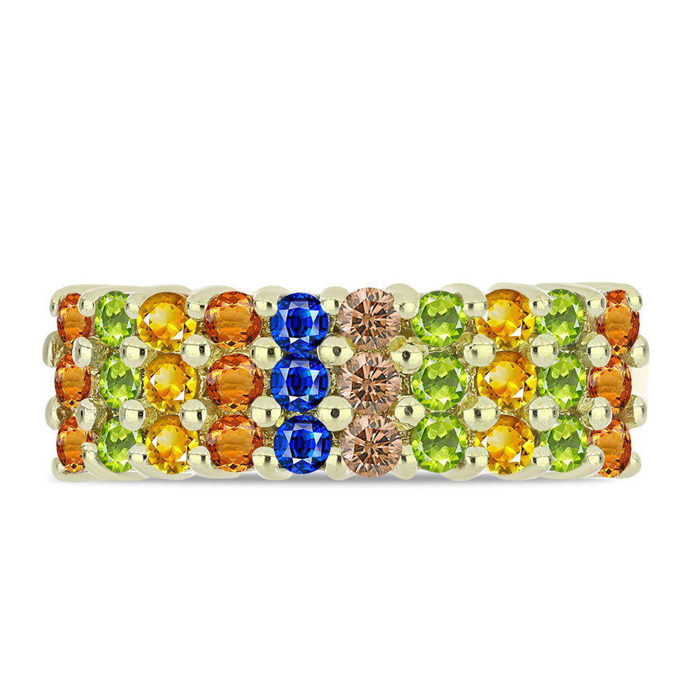 Goldplattierter Silberring mit regenbogenfarbenem Rosebery Saphir 2