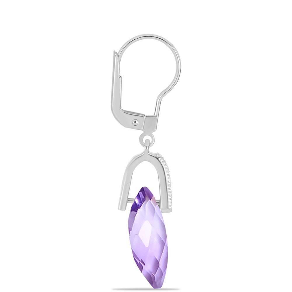 Silberohrringe mit Rose De France Amethyst und weißem Topas