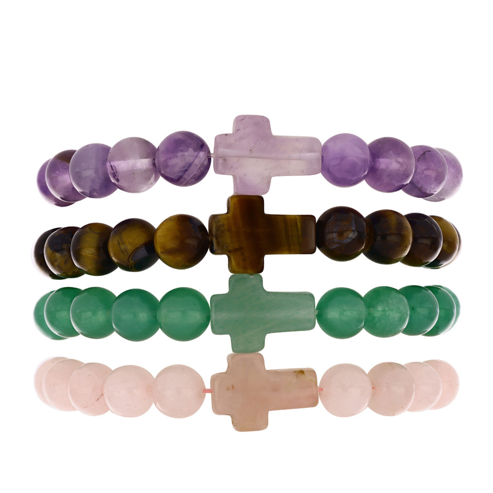 Schmuckgarnitur aus Nugget mit marokkanischem Amethyst und Tigerauge