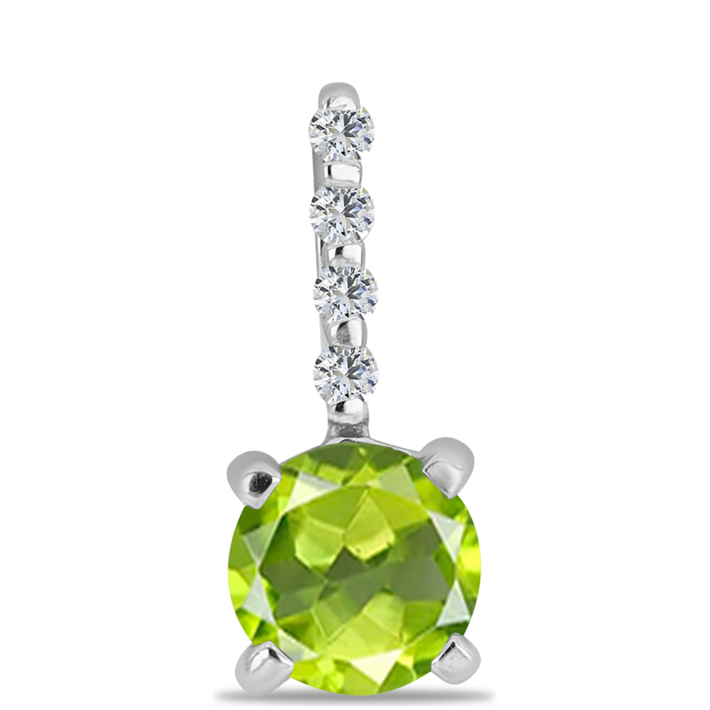 Silberanhänger mit Peridot aus Changbai und weißem Topas