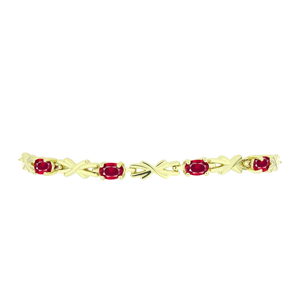 Goldplattiertes Silberarmband mit Rubin aus Madagaskar 2