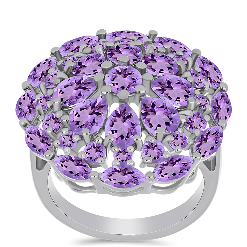 Silberring mit Rose De France Amethyst