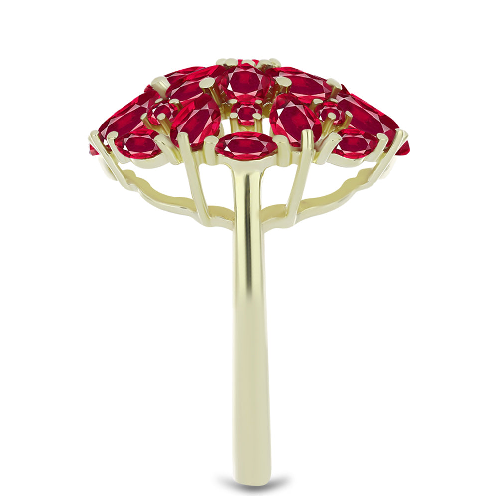 Goldplattierter Silberring mit Rubin aus Madagaskar