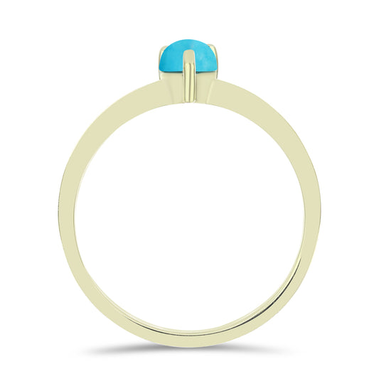 Goldplattierter Silberring mit Dornröschen Türkis