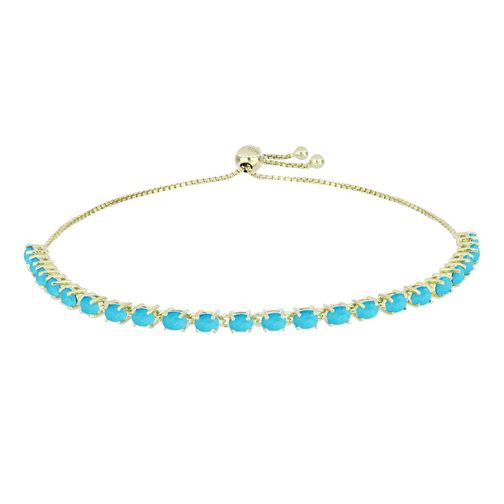 Goldplattiertes Silberarmband mit Dornröschen Türkis 1