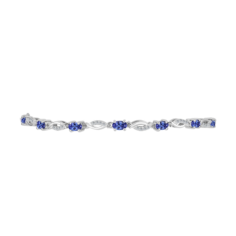 Silberarmband mit Tansanit und weißem Topas