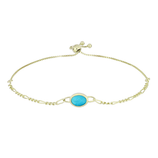 Goldplattiertes Silberarmband mit Dornröschen Türkis