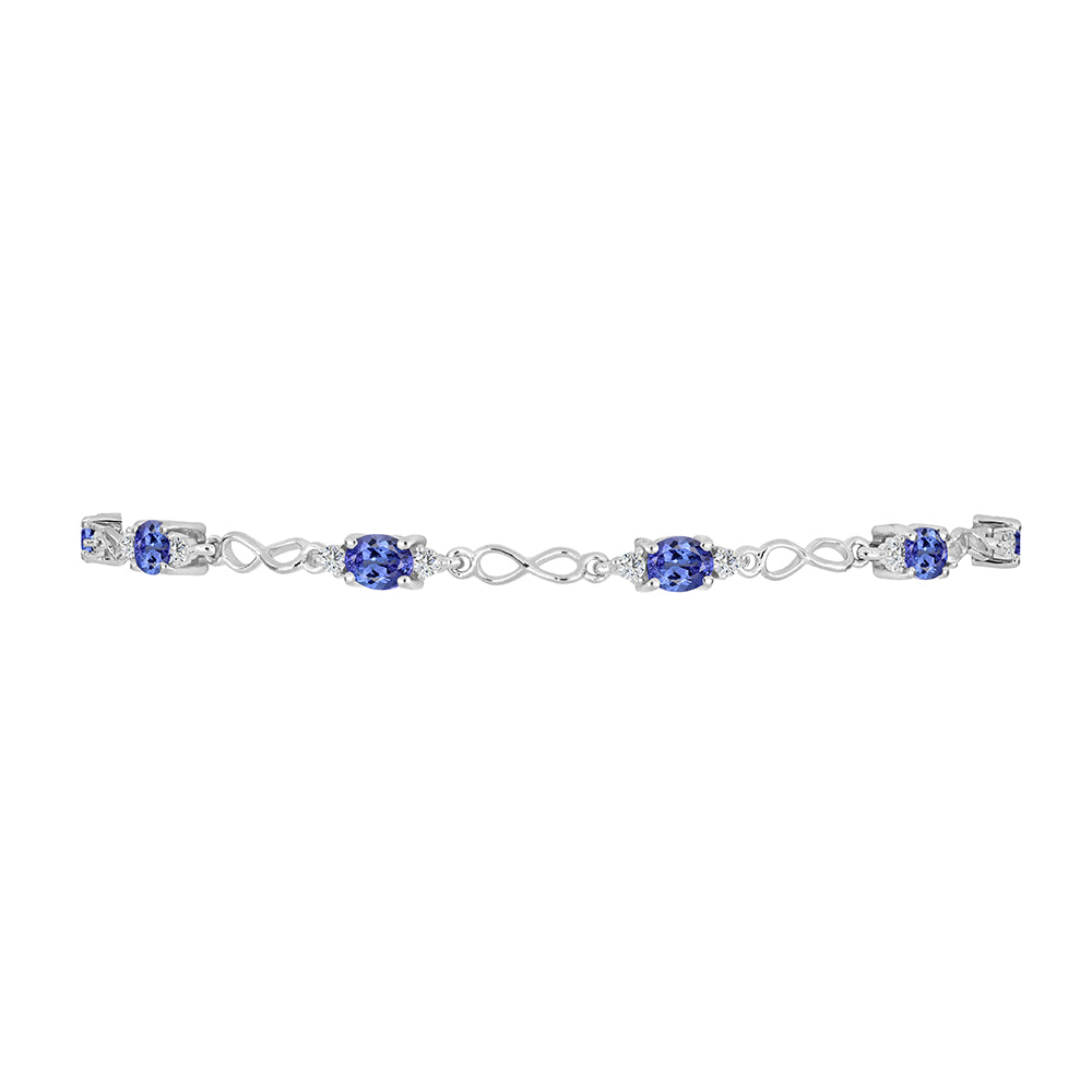Silberarmband mit Tansanit und weißem Topas 2