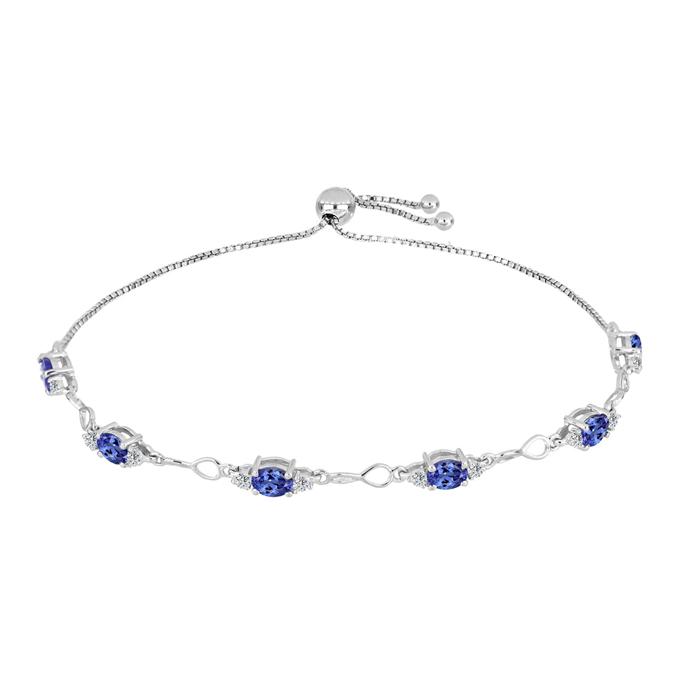 Silberarmband mit Tansanit und weißem Topas 1