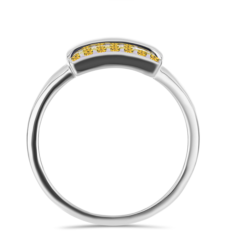 Goldplattierter Silberring mit Zitrin aus dem Ural
