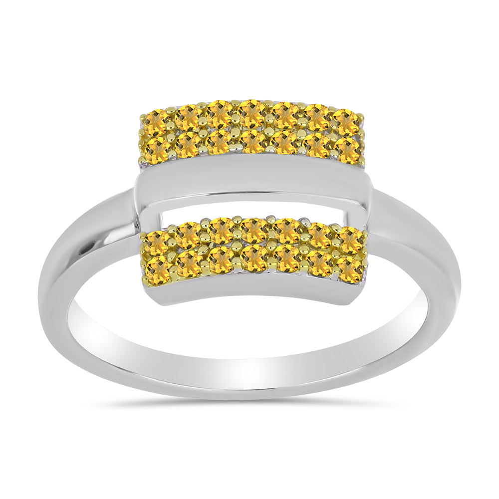 Goldplattierter Silberring mit Zitrin aus dem Ural
