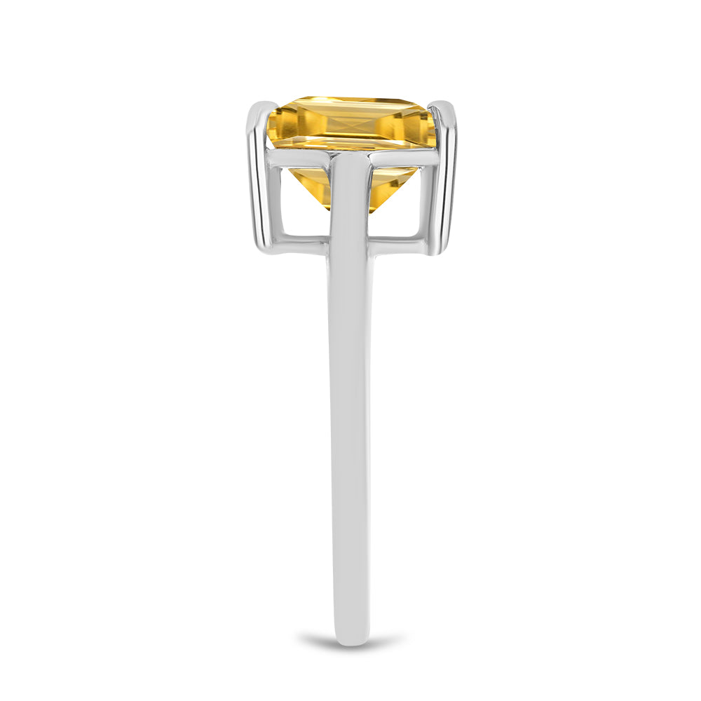 Silberring mit Zitrin aus dem Ural