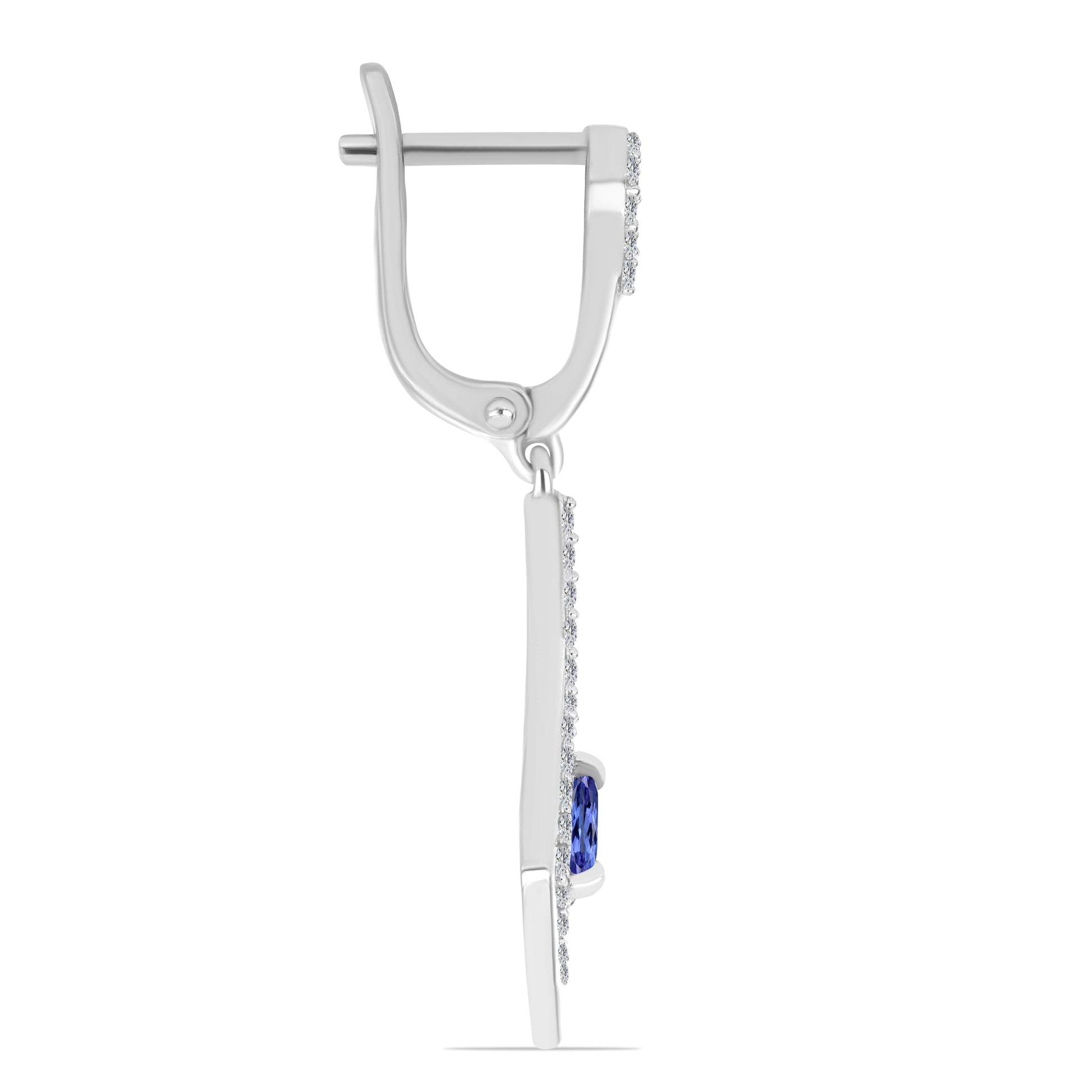 Silberohrringe mit Tansanit und weißem Topas 2