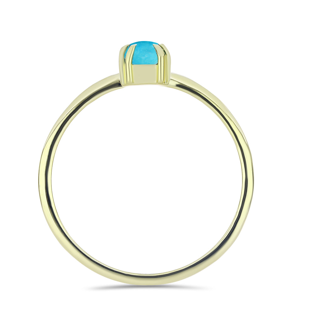 Goldplattierter Silberring mit Dornröschen Türkis
