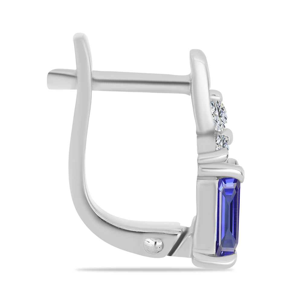 Silberohrringe mit Tansanit und weißem Topas 2