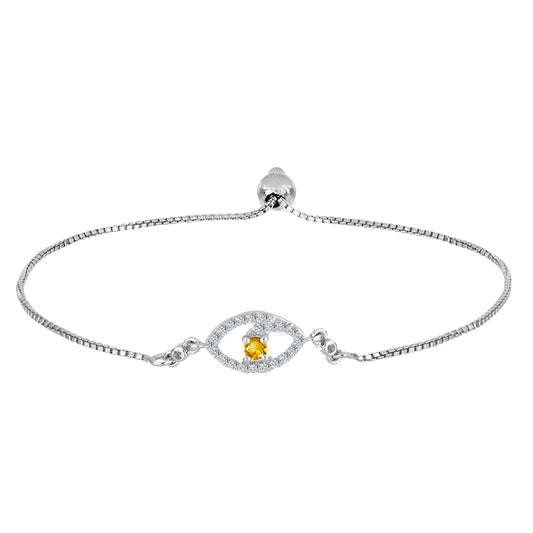 Silberarmband mit Zitrin aus dem Ural und weißem Topas