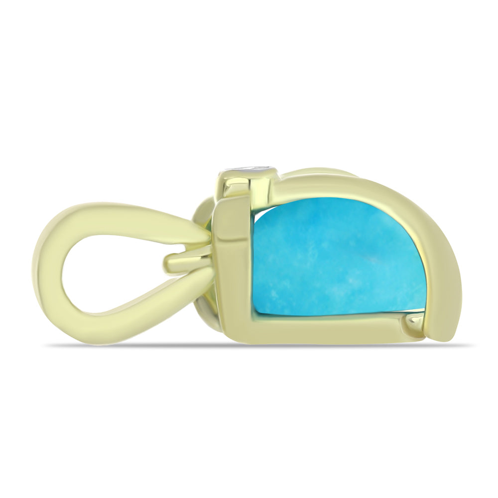 Goldplattierter Silberanhänger mit Dornröschen Türkis und weißem Topas 2