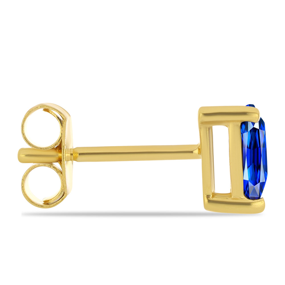 Goldplattierte Silberohrringe mit australischem blauem Saphir