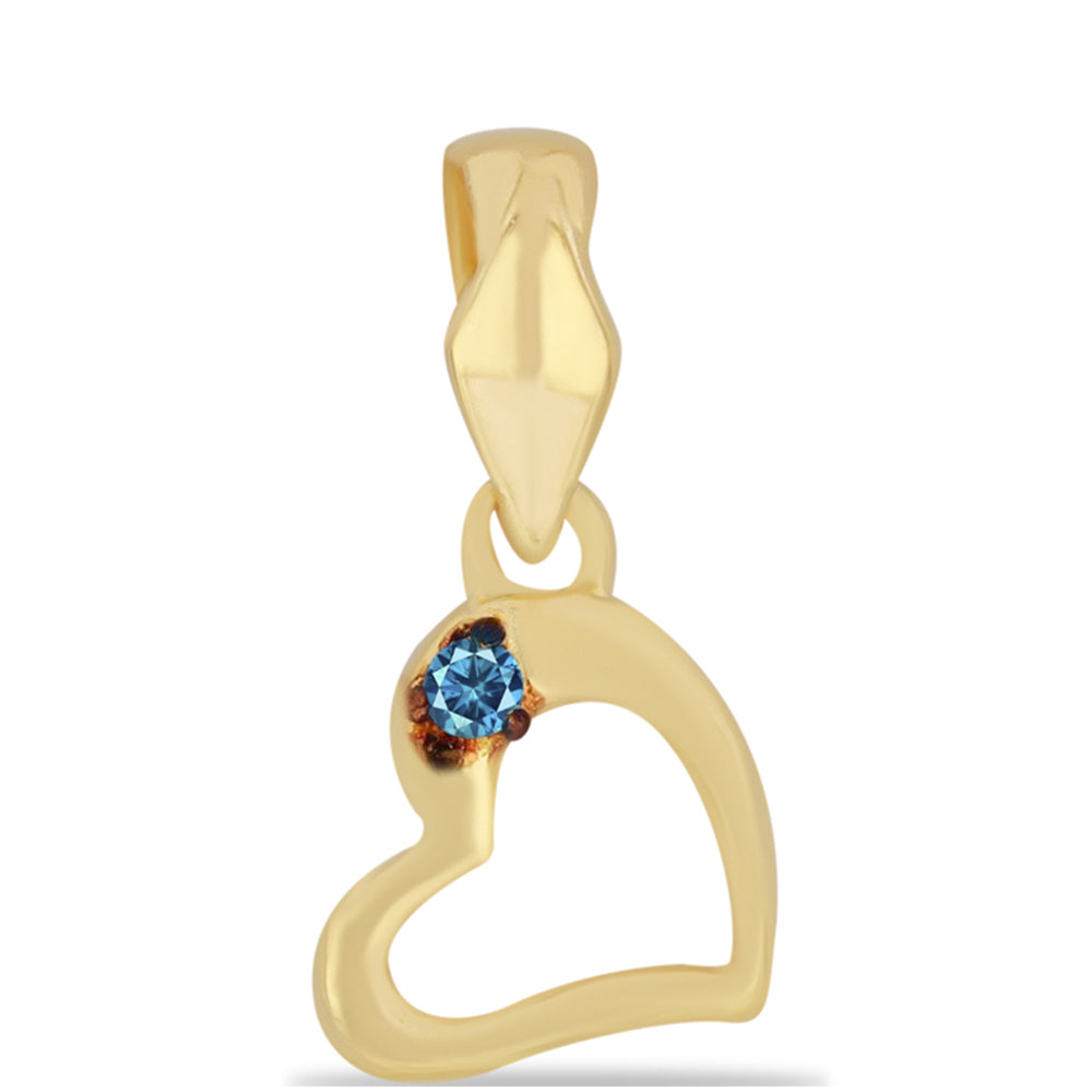 Goldplattierter Silberanhänger mit blauem Diamant 1