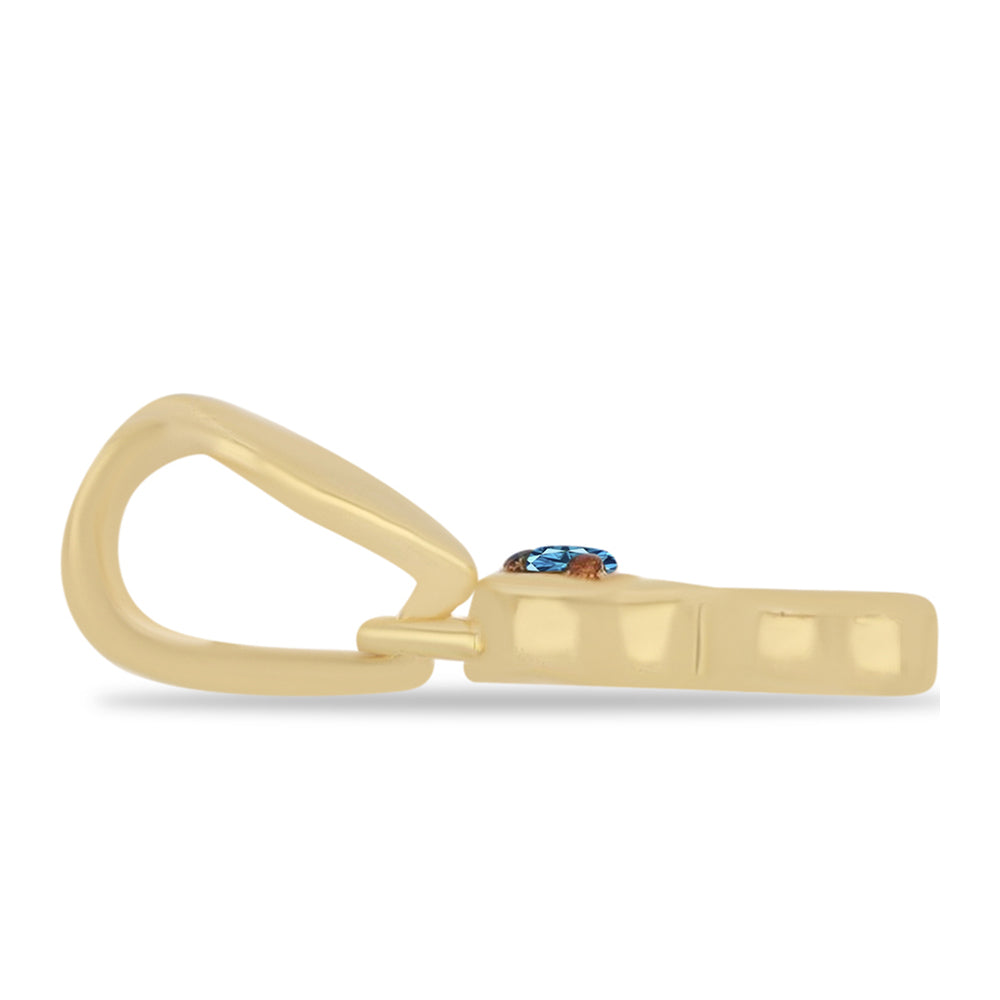 Goldplattierter Silberanhänger mit blauem Diamant 2
