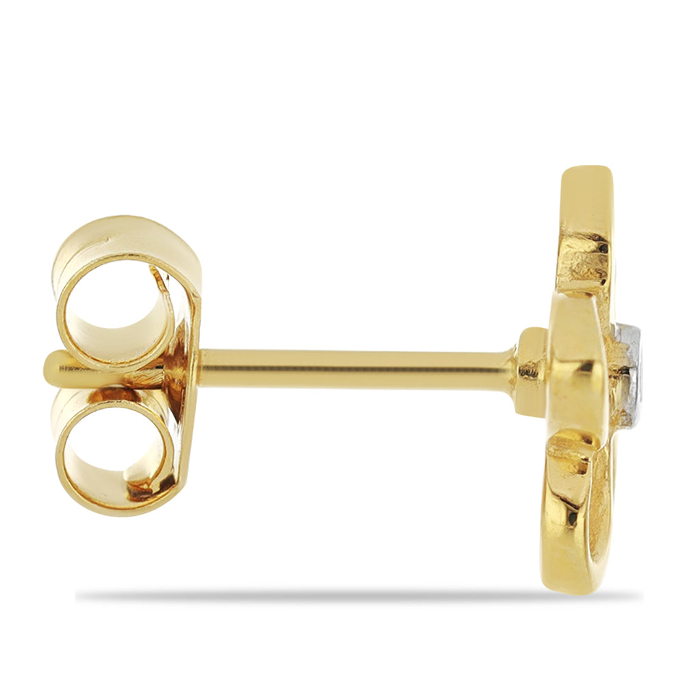 Goldplattierte Silberohrringe mit weißem Diamant