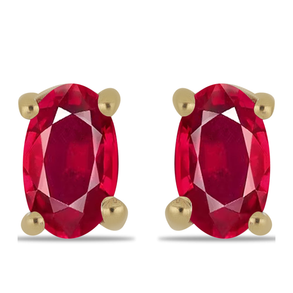 Goldplattierte Silberohrringe mit Rubin aus Madagaskar