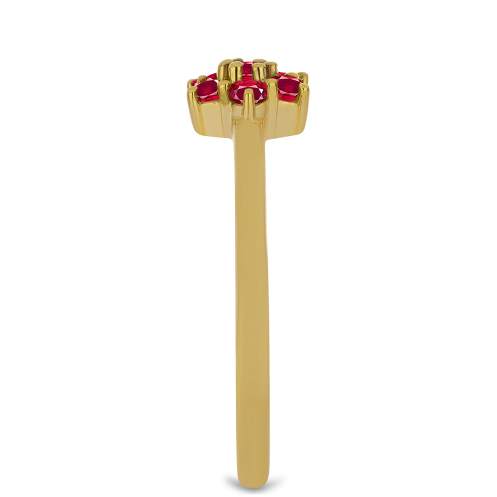 Goldplattierter Silberring mit Rubin aus Madagaskar
