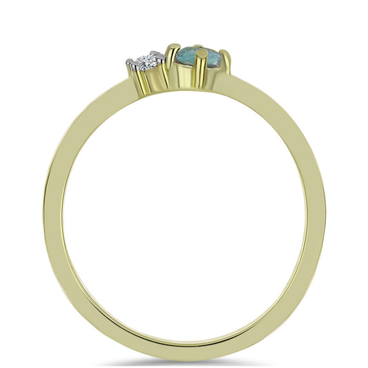 Goldplattierter Silberring mit Labradorit und weißem Topas