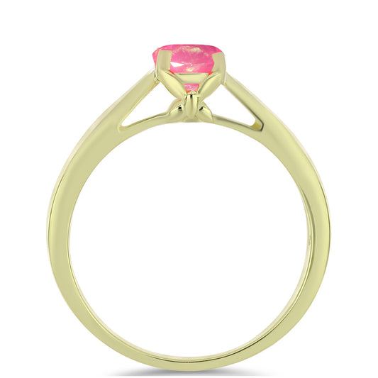 Goldplattierter Silberring mit rosafarbenem äthiopischem Opal aus Lega Dembi