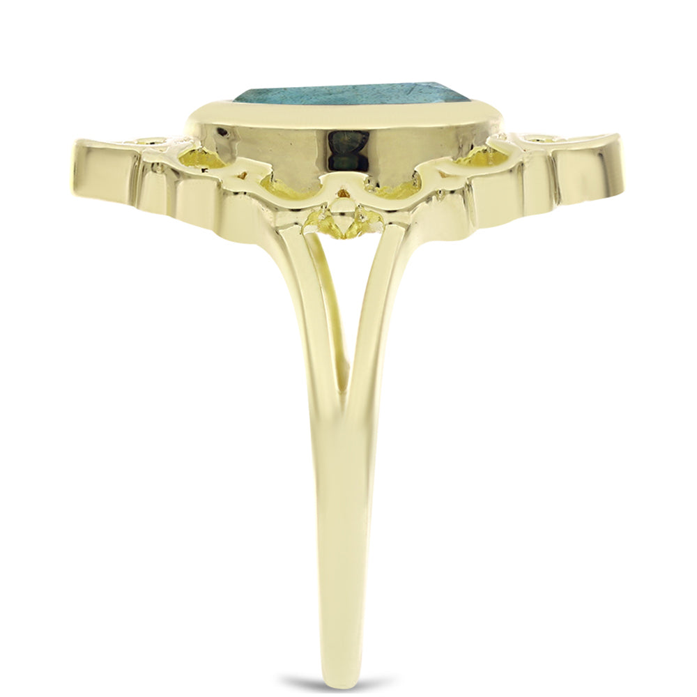 Goldplattierter Silberring mit Labradorit