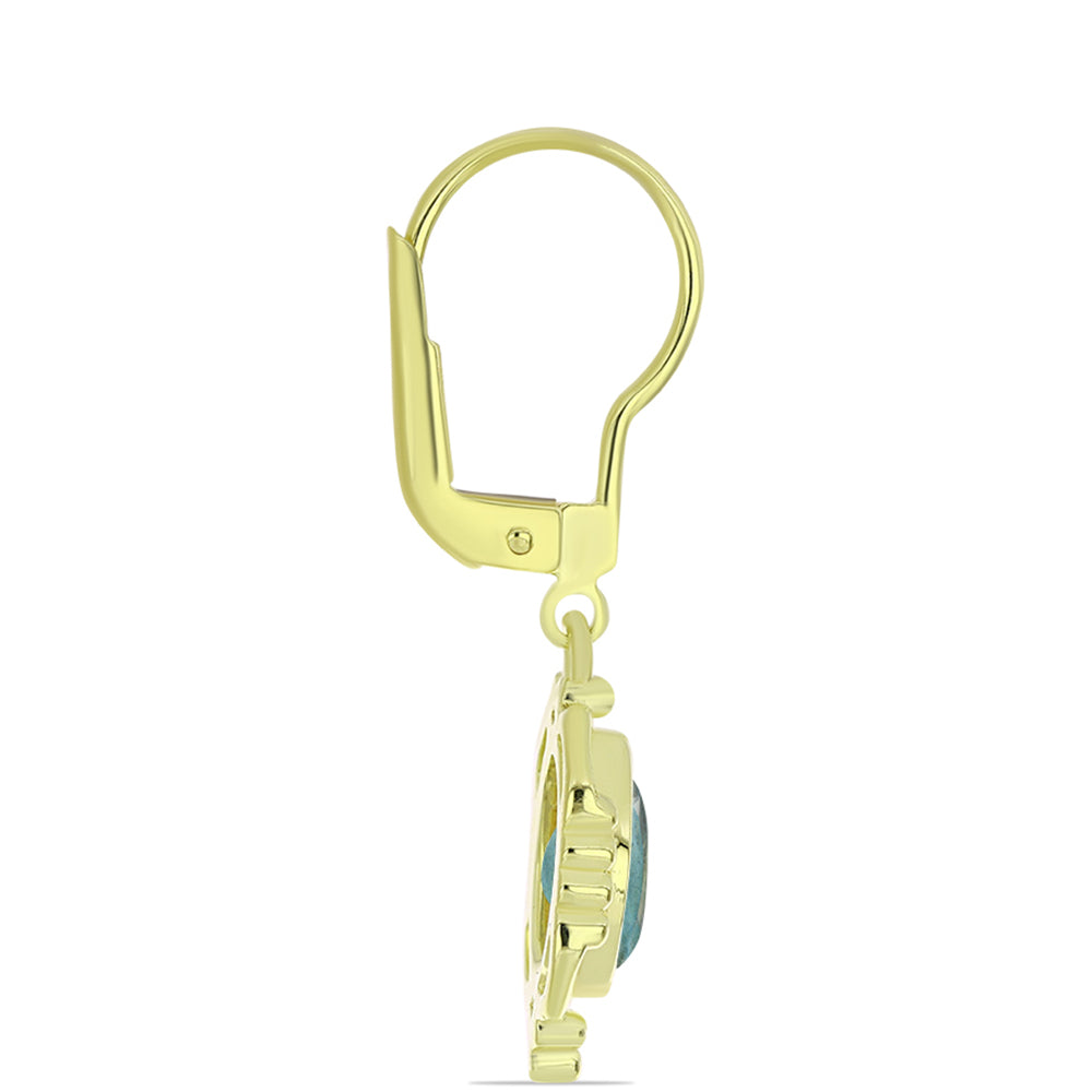 Goldplattierte Silberohrringe mit Labradorit 2