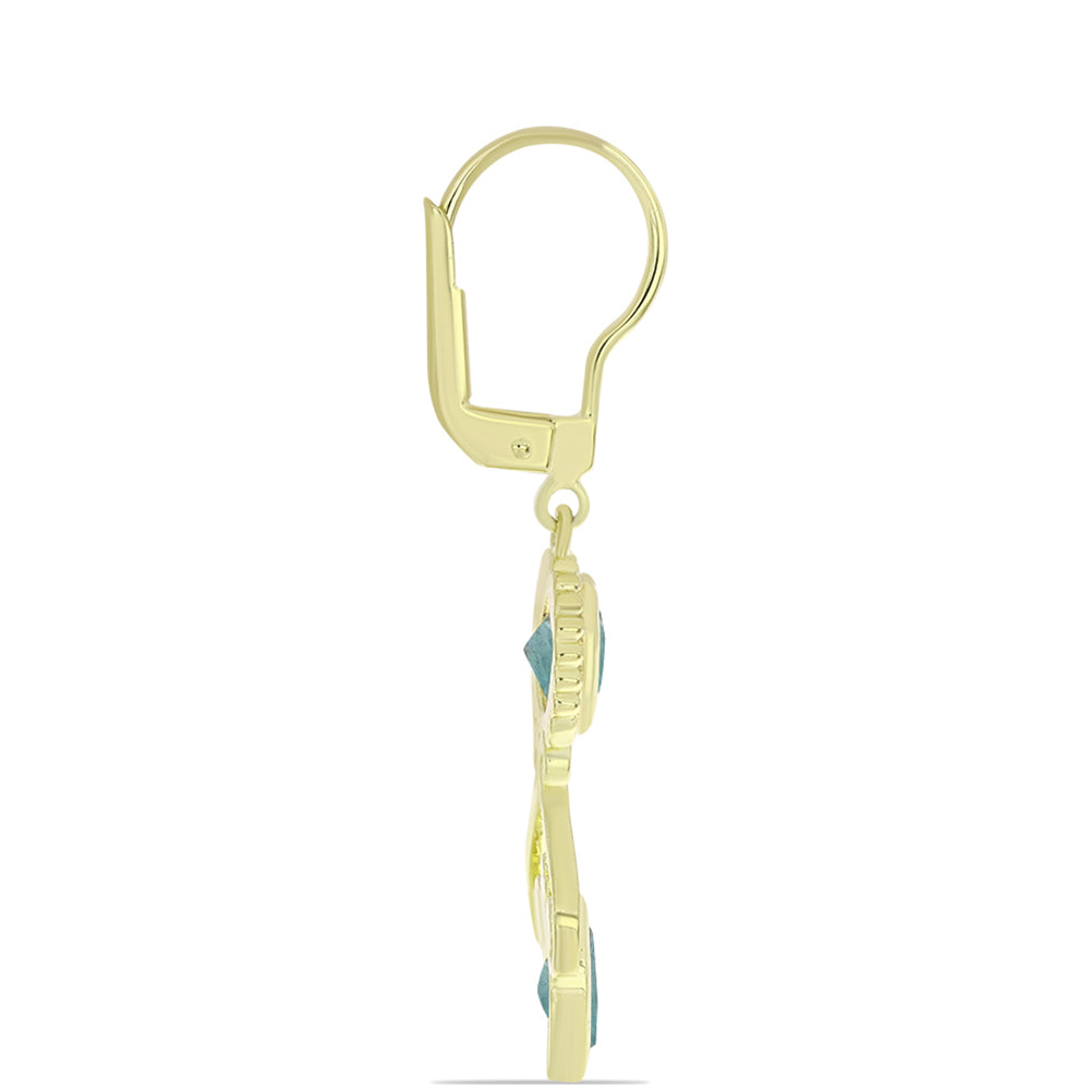 Goldplattierte Silberohrringe mit Labradorit 2